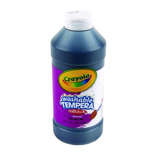 Image of Crayola® 54-3115-051 Artista II Washable Tempera Paint, Black, 16 oz Bottle