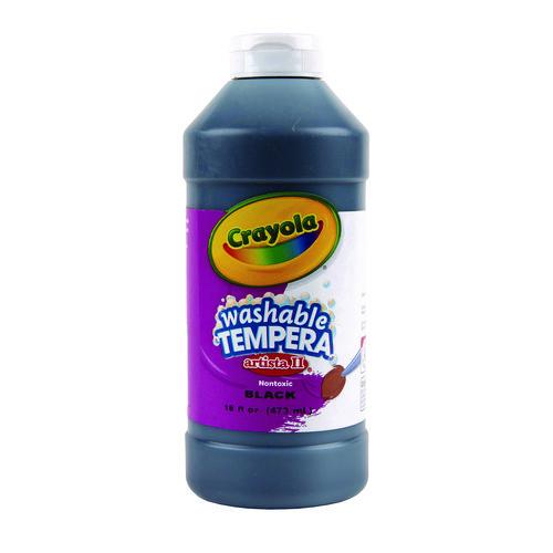 Image of Crayola® 54-3115-051 Artista II Washable Tempera Paint, Black, 16 oz Bottle