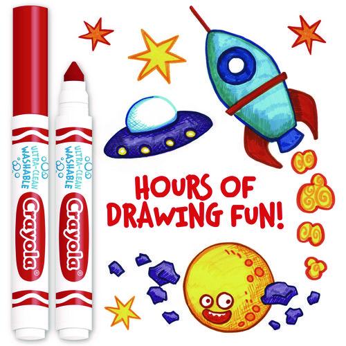 Image of Crayola® 58-7800-038 Broad Line Washable Markers, Broad Bullet Tip, Red, 12/box