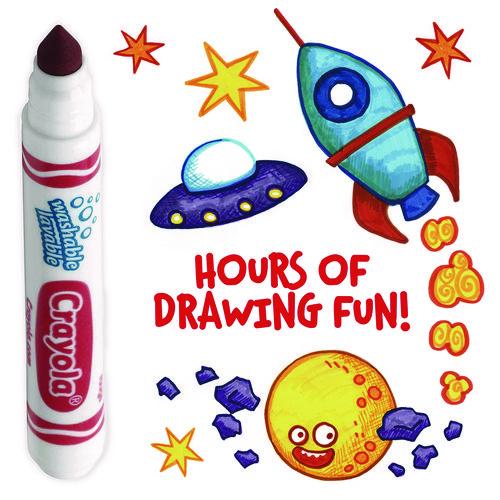 Image of Crayola® 58-7800-038 Broad Line Washable Markers, Broad Bullet Tip, Red, 12/box