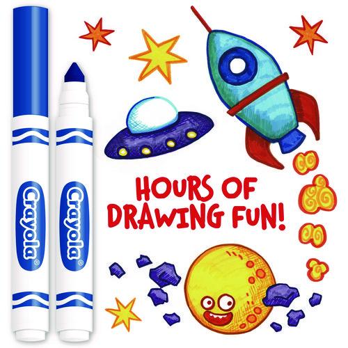 Image of Crayola® 58-7800-042 Broad Line Washable Markers, Broad Bullet Tip, Blue, 12/box