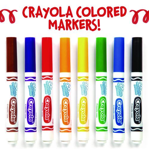Image of Crayola® 58-7800-042 Broad Line Washable Markers, Broad Bullet Tip, Blue, 12/box