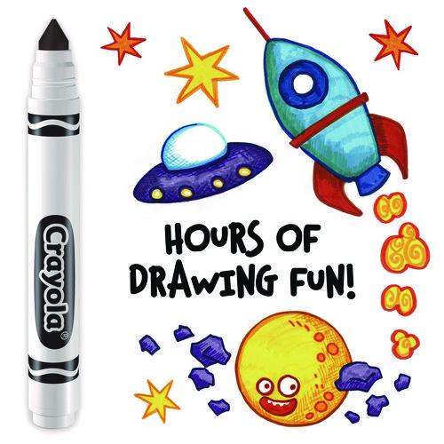 Image of Crayola® 58-7800-051 Broad Line Washable Markers, Broad Bullet Tip, Black, 12/box