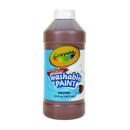 Image of Crayola® 54-2016-007 Washable Paint, Brown, 16 Oz Bottle