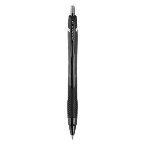 Image of uniball® 70123 Jetstream Elements Hybrid Gel Pen, Retractable, Medium 1 mm, Black Ink, Translucent Black/Black Barrel, Dozen