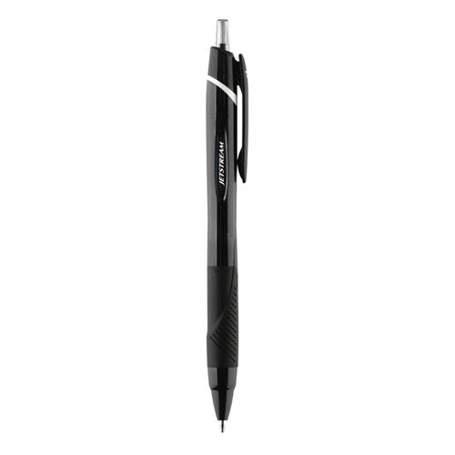 Image of uniball® 70123 Jetstream Elements Hybrid Gel Pen, Retractable, Medium 1 mm, Black Ink, Translucent Black/Black Barrel, Dozen