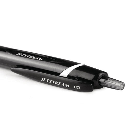 Image of uniball® 70123 Jetstream Elements Hybrid Gel Pen, Retractable, Medium 1 mm, Black Ink, Translucent Black/Black Barrel, Dozen