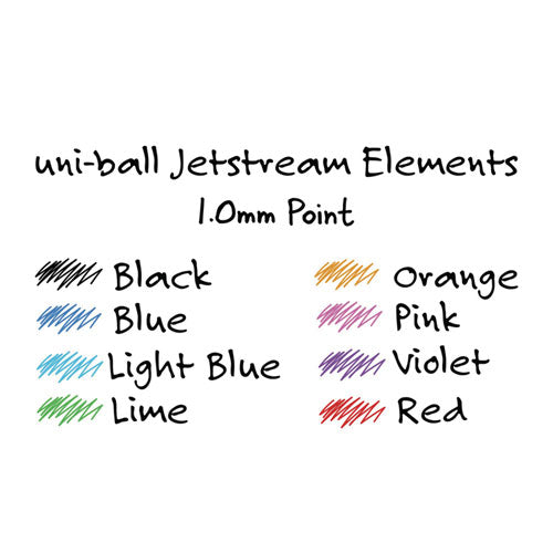 Image of uniball® 70123 Jetstream Elements Hybrid Gel Pen, Retractable, Medium 1 mm, Black Ink, Translucent Black/Black Barrel, Dozen