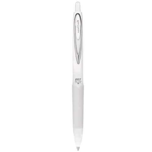 Image of uniball® 70652 207 Plus+ Gel Pen, Retractable, Medium 0.7 mm, Black Ink, White Barrel, 4/Pack