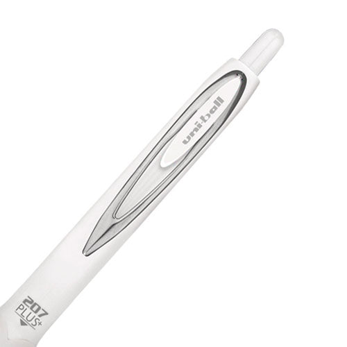 Image of uniball® 70652 207 Plus+ Gel Pen, Retractable, Medium 0.7 mm, Black Ink, White Barrel, 4/Pack