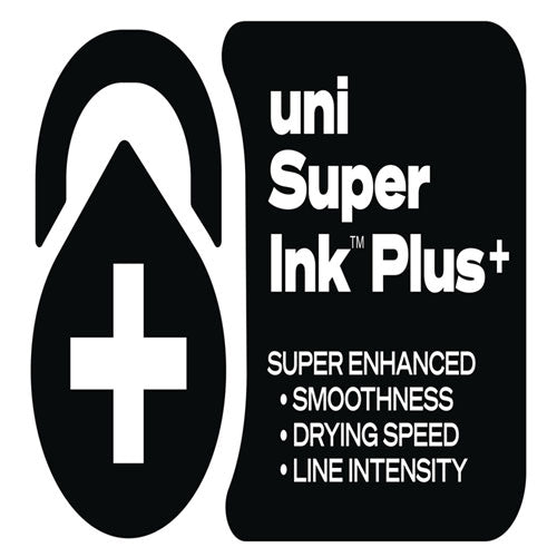 Image of uniball® 70652 207 Plus+ Gel Pen, Retractable, Medium 0.7 mm, Black Ink, White Barrel, 4/Pack