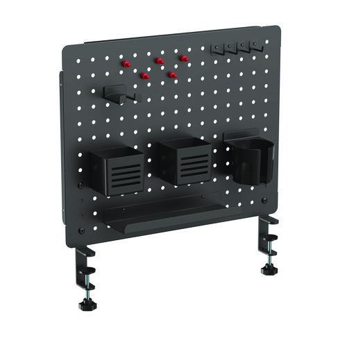 Image of Kantek Pegboard Organizer, Three Compartments, 20.58 x 1 x 17, Black, Steel