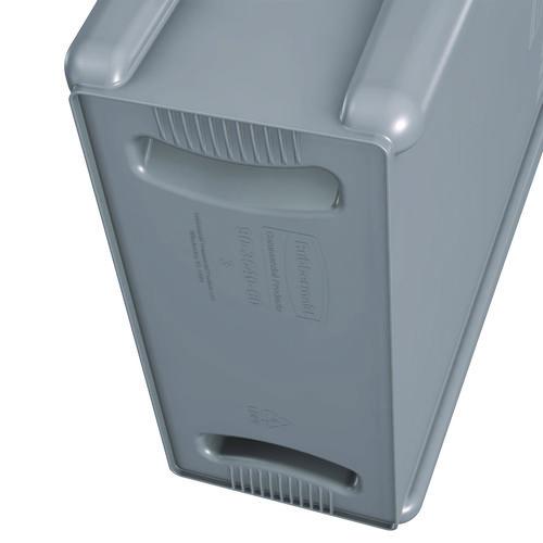 Image of Rubbermaid® Commercial 1971258 Slim Jim Waste Container with Handles, 16 gal, Plastic, Light Gray