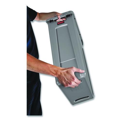 Image of Rubbermaid® Commercial 1971258 Slim Jim Waste Container with Handles, 16 gal, Plastic, Light Gray