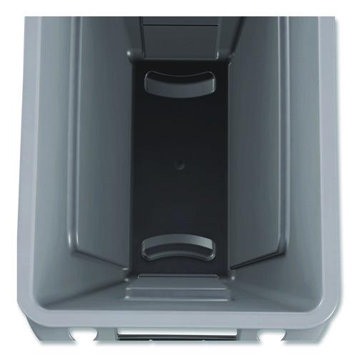 Image of Rubbermaid® Commercial 1971258 Slim Jim Waste Container with Handles, 16 gal, Plastic, Light Gray