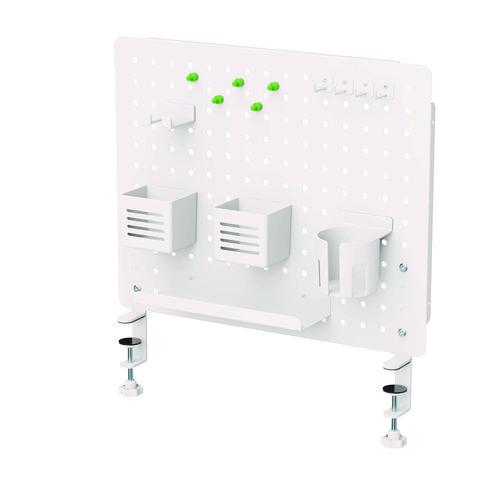 Image of Kantek PBS120W Pegboard Organizer, Three Compartments, 20.58 x 1 x 17, White, Steel