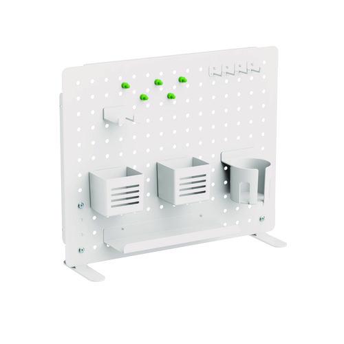 Image of Kantek PBS120W Pegboard Organizer, Three Compartments, 20.58 x 1 x 17, White, Steel