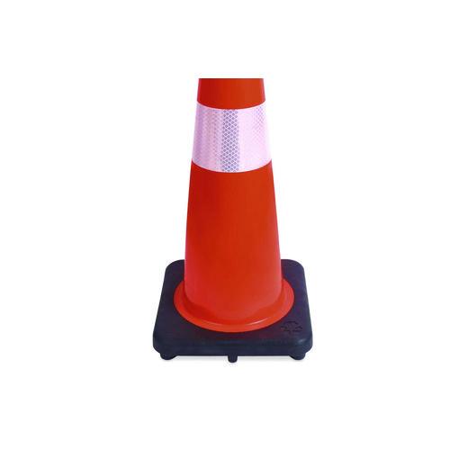 Image of Tatco 25960 Traffic Cone, 14.5 x 1 x 36, Orange/Silver