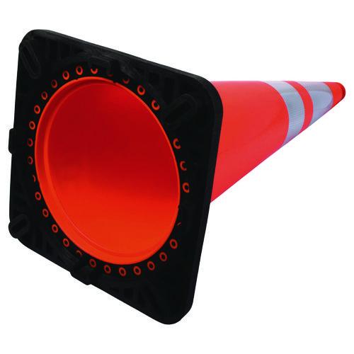 Image of Tatco 25960 Traffic Cone, 14.5 x 1 x 36, Orange/Silver