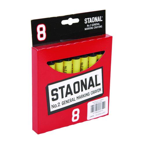 Image of Crayola® 5200023051 Staonal Marking Crayons, 0.56" x 5", Black, 8/Box