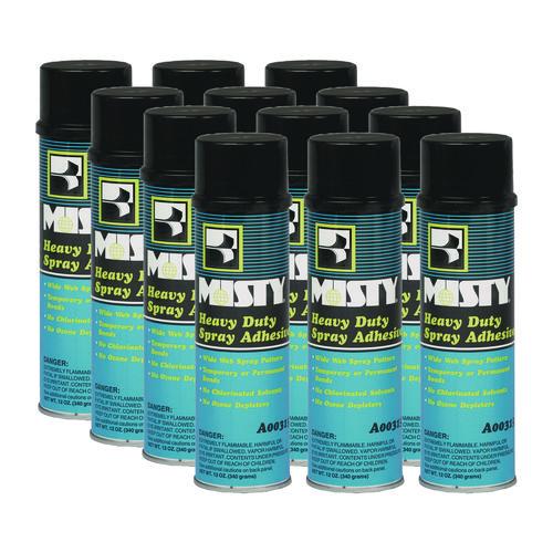 Image of Misty® 1002035 Heavy-Duty Adhesive Spray, 12 Oz, Dries Clear, 12/carton