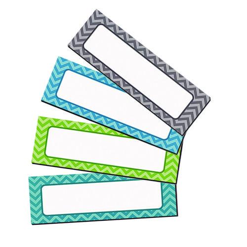 Image of Teacher Created Resources TCR77204 Chevron Labels Magnetic Accents, Chevron Labels, 1.5" x  4.75", Assorted Colors, 20/Pack