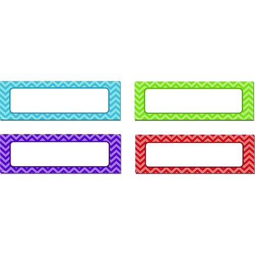 Image of Teacher Created Resources TCR77204 Chevron Labels Magnetic Accents, Chevron Labels, 1.5" x  4.75", Assorted Colors, 20/Pack