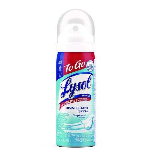 Image of LYSOL® Brand 19200-99923 Disinfectant Spray To Go, Crisp Linen Scent, 1.5 oz Aerosol Spray, 12/Carton