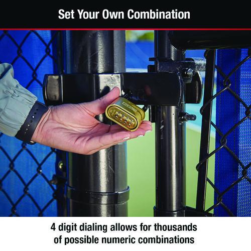 Image of Master Lock® 175D Resettable Combination Padlock, 2" Wide, Brass