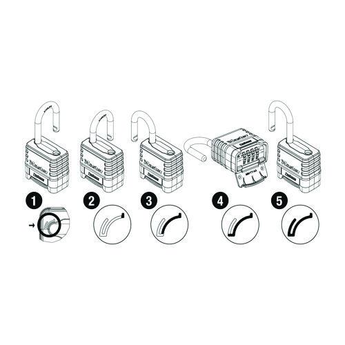 Image of Master Lock® 1174D ProSeries Stainless Steel Easy-to-Set Combination Lock, Stainless Steel, 2.18" Wide