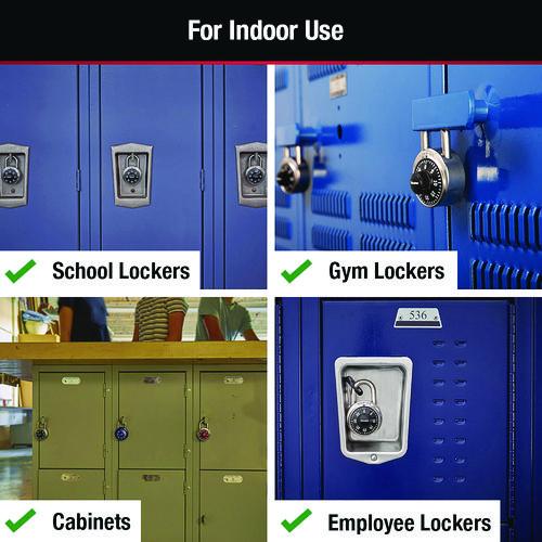 Image of Master Lock® 1500-T Combination Lock, Stainless Steel, 1.87" Wide, Silver/Black, 2/Pack