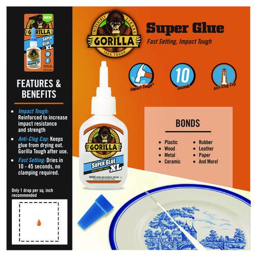 Image of Gorilla® 7400202 Super Glue, 0.88 oz, Dries Clear