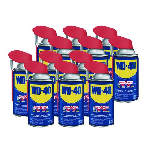 Image of WD-40® 490026 Smart Straw Spray Lubricant, 8 oz Aerosol Can, 12/Carton