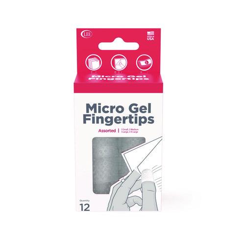 Image of LEE 41410 Micro-Gel Fingertips, Small, Medium, Large, X-Large, Clear, 12/Pack