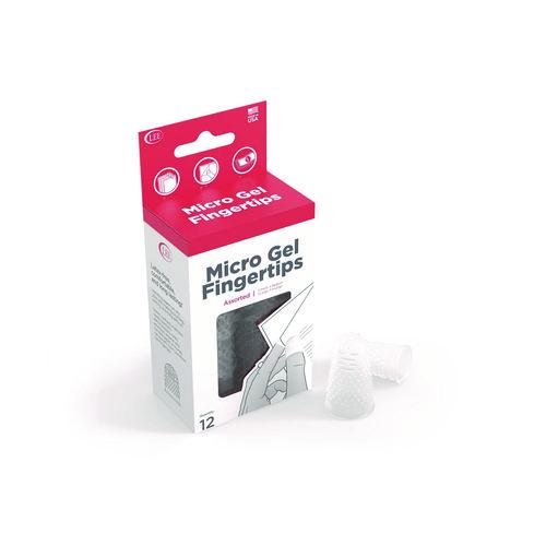 Image of LEE 41410 Micro-Gel Fingertips, Small, Medium, Large, X-Large, Clear, 12/Pack