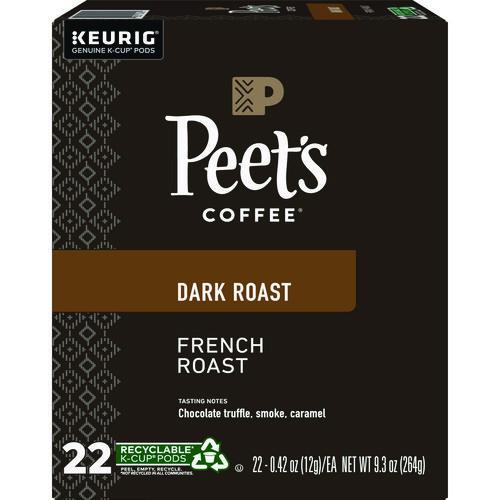 Image of Peet's Coffee & Tea® 5000363995 French Roast Coffee K-Cups, 22/box