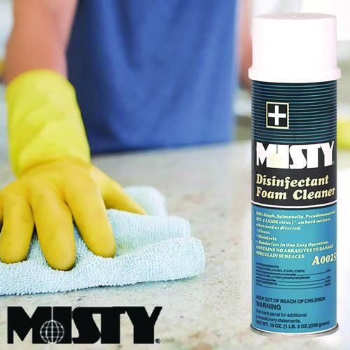 Image of Misty® 1001907 Disinfectant Foam Cleaner, Fresh Scent, 19 Oz Aerosol Spray, 12/carton
