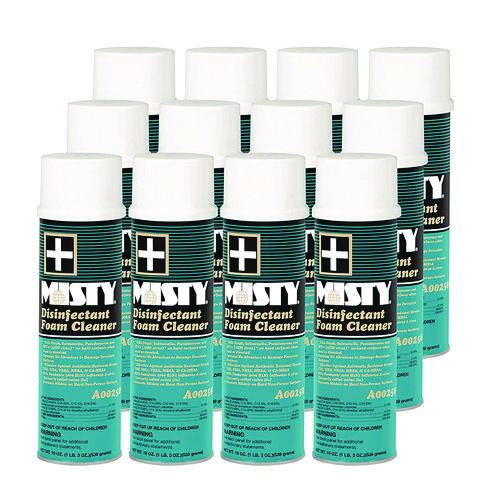 Image of Misty® 1001907 Disinfectant Foam Cleaner, Fresh Scent, 19 Oz Aerosol Spray, 12/carton