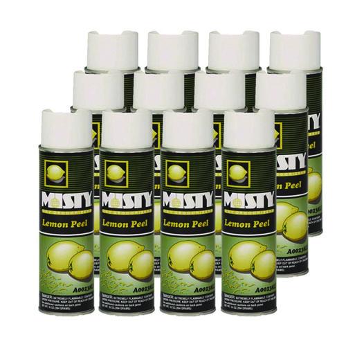Image of Misty® 1001842 Handheld Air Deodorizer, Lemon Peel, 10 Oz Aerosol Spray, 12/carton