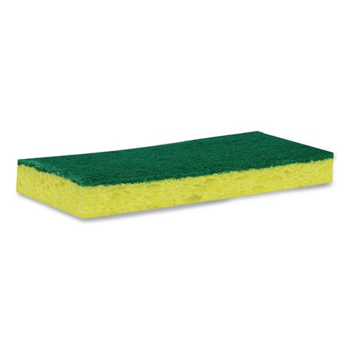 Image of Scotch-Brite PROFESSIONAL 74 Medium-Duty Scrubbing Sponge 74, 3.6 x 6.1, 0.7" Thick, Yellow/Green