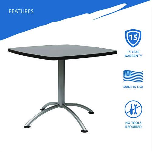 Image of Iceberg CafeWorks Cafe-Height Table, Square, 36" x 36" x 30", Graphite Granite/Silver