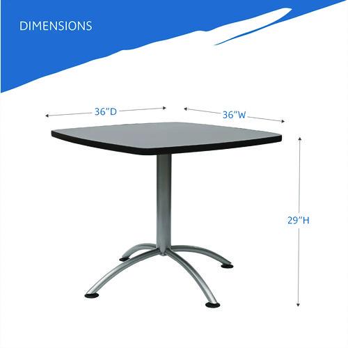 Image of Iceberg CafeWorks Cafe-Height Table, Square, 36" x 36" x 30", Graphite Granite/Silver