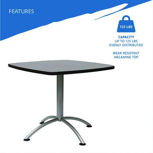 Image of Iceberg CafeWorks Cafe-Height Table, Square, 36" x 36" x 30", Graphite Granite/Silver