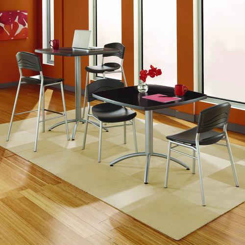 Image of Iceberg CafeWorks Cafe-Height Table, Square, 36" x 36" x 30", Graphite Granite/Silver