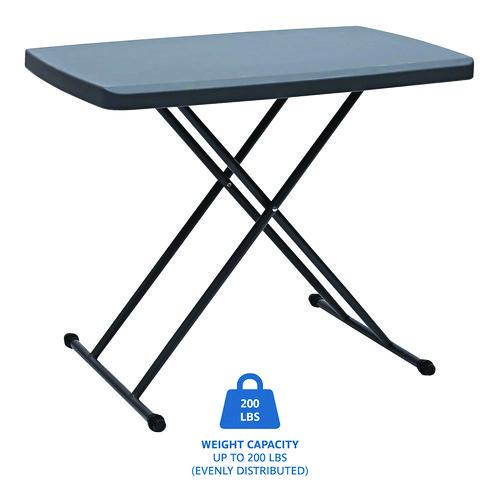Image of Iceberg IndestrucTable Classic Personal Folding Table, 30" x 20" x 25" to 28", Charcoal