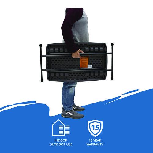 Image of Iceberg IndestrucTable Classic Personal Folding Table, 30" x 20" x 25" to 28", Charcoal