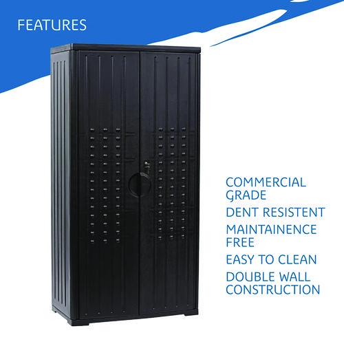 Image of Iceberg Rough n Ready Storage Cabinet, Three-Shelf, 33w x 18d x 66h, Black