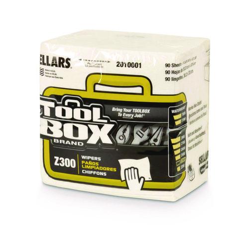 Image of TOOLBOX® 660708201002 Z300 Quarterfold Wipers, 1-Ply, 11.87 x 13, White, 12/Carton
