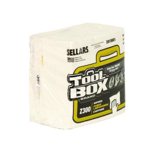 Image of TOOLBOX® 660708201002 Z300 Quarterfold Wipers, 1-Ply, 11.87 x 13, White, 12/Carton