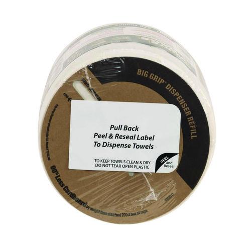 Image of TOOLBOX® 660708204218 Z300 Wipers Big Grip Refill, 1-Ply, 10 x 12, White, 6/Carton